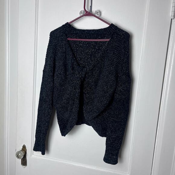 Sage the Label Women's Black Open Back Slouchy Twist Chunky Sweater Small NEW - Picture 7 of 8